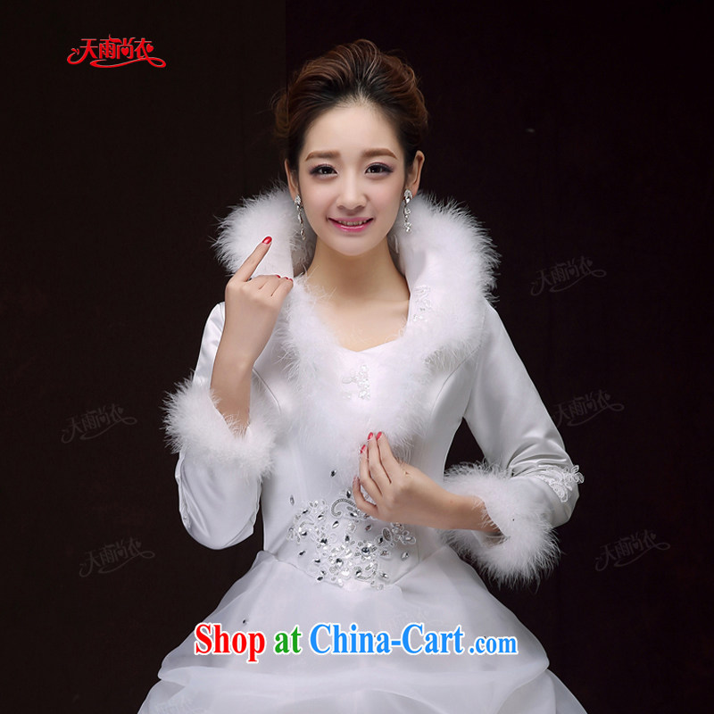 Rain is still Yi marriages winter wedding white long-sleeved folder inserts cotton drill wedding toast the hotel serving the dress code HS 902 white XXL, rain is still clothing, shopping on the Internet