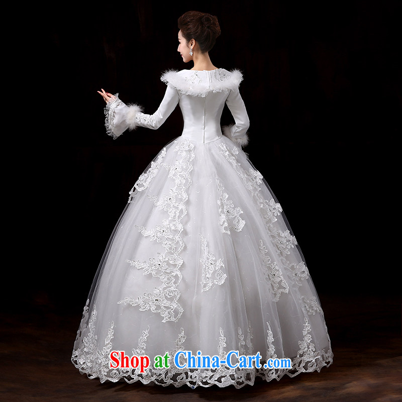 Flower Angel Cayman 2014 winter new Korean wedding dresses with long-sleeved the cotton thick marriage warm white wedding canopy skirts XXL, flower Angel (DUOQIMAN), and, on-line shopping