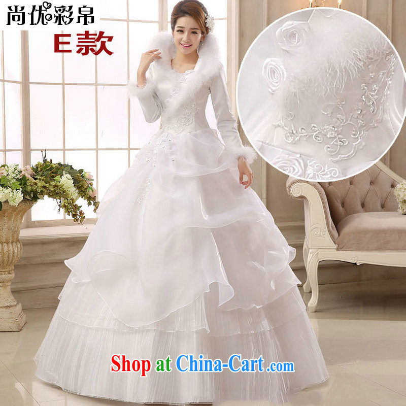It is also optimized their swords into plowshares and stylish winter wedding dresses 2014 new winter long-sleeved thicken the cotton wedding winter clothes bridal winter, 2081 YSB E XXL paragraph
