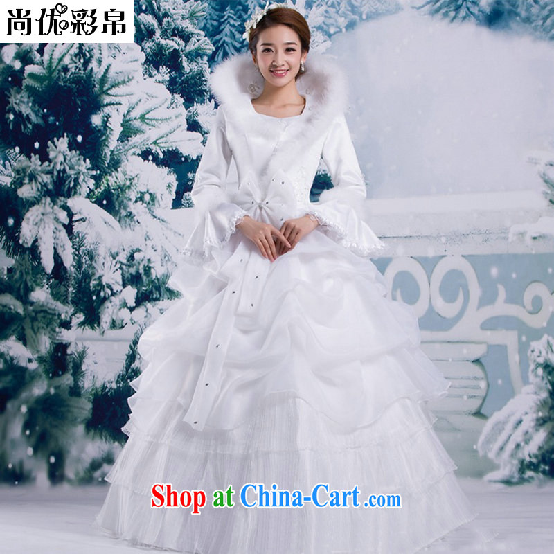 It is also optimized their swords into plowshares winter, Korean winter wedding dresses 2014 new upscale, for gross for the long-sleeved cotton thick with YSB 2082 white XXL