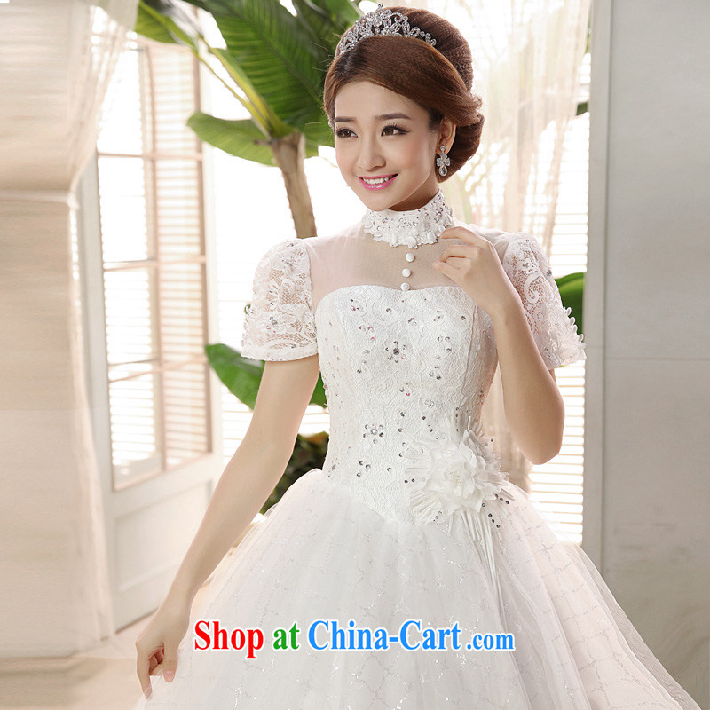 A good service is 2015 new bride Korean stylish wedding dress shoulders back exposed Princess with wedding dress white XXL