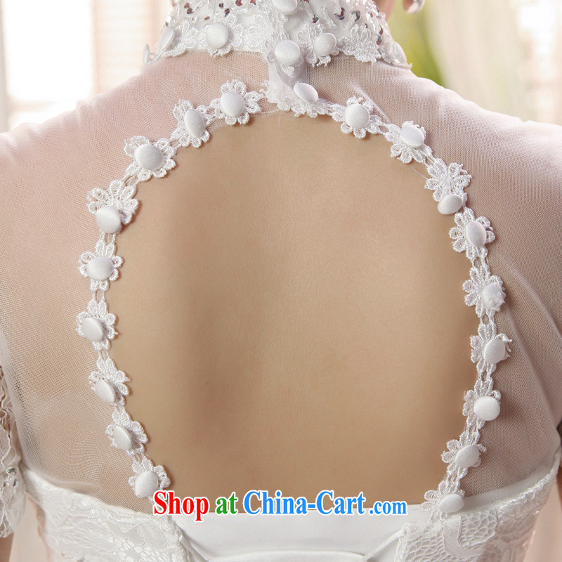 A good service is 2015 new bride Korean stylish wedding dress shoulders back exposed Princess with wedding dress white XXL, good service, and shopping on the Internet