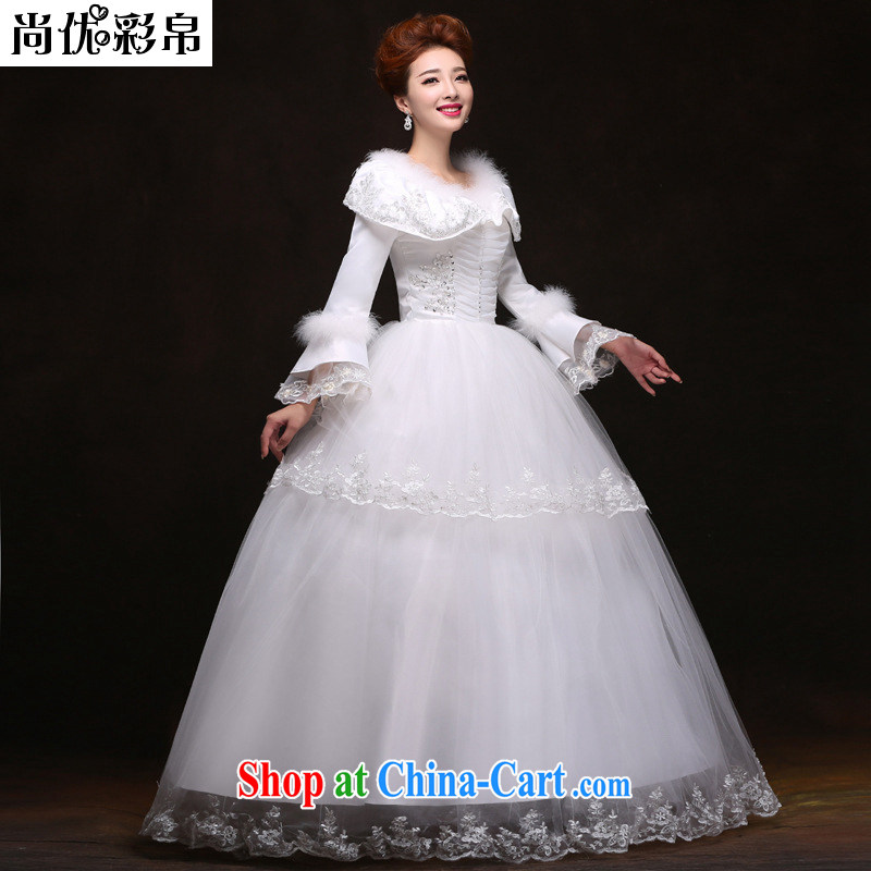 It is also optimized the hatchet cotton warm winter clothing with bridal wedding dresses YFTK 2087 white L