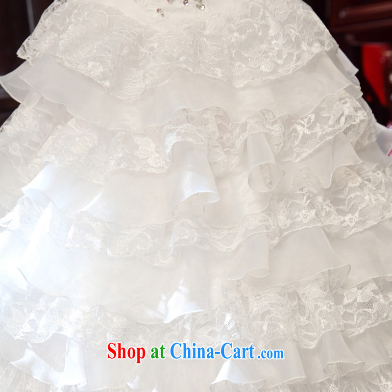A good service is a 2015 new Korean bridal winter, the collar lace with graphics thin wedding dress wedding dress white XXXL, good service, and shopping on the Internet