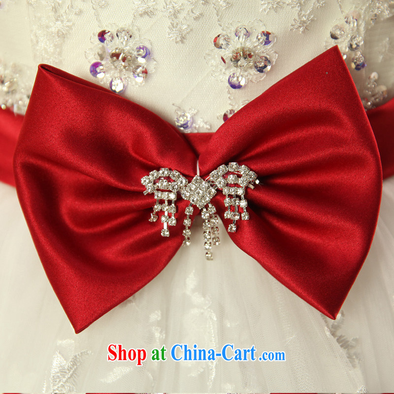 A good service is 2015 new Korean marriages V collar double-shoulder stylish bow-tie with wedding dress dress white XL - pre-sale 5 Day Shipping, good service, and, on-line shopping