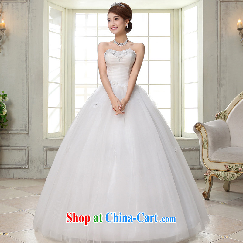 A good service is 2015 new Korean-style bridal wedding dress wiped chest stylish with Princess wedding dress dress white 2XL