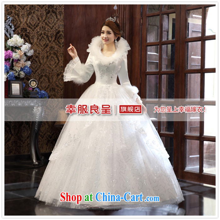 A good service is 2015 new bride winter wedding dress long-sleeved lace-up collar graphics thin with wedding dress white XXXL pictures, price, brand platters! Elections are good character, the national distribution, so why buy now enjoy more preferential! Health