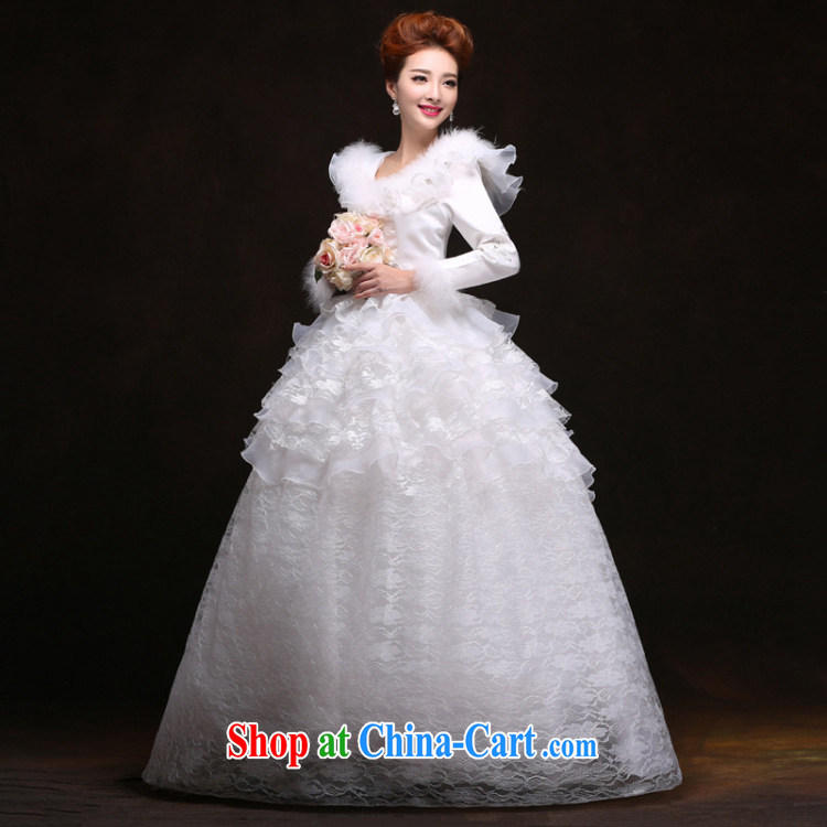 There's a winter clothes new wedding dresses winter and cotton thick long-sleeved lace wedding YFTK 1281 white XXL pictures, price, brand platters! Elections are good character, the national distribution, so why buy now enjoy more preferential! Health