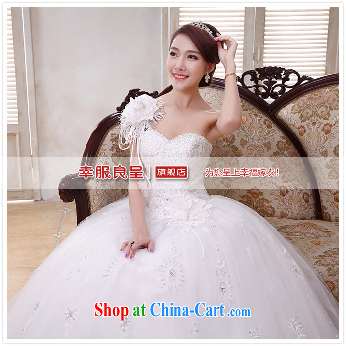 A good service is 2015 new bride Korean wedding dress with single shoulder flower cultivation and stylish wedding dress white XXL pictures, price, brand platters! Elections are good character, the national distribution, so why buy now enjoy more preferential! Health
