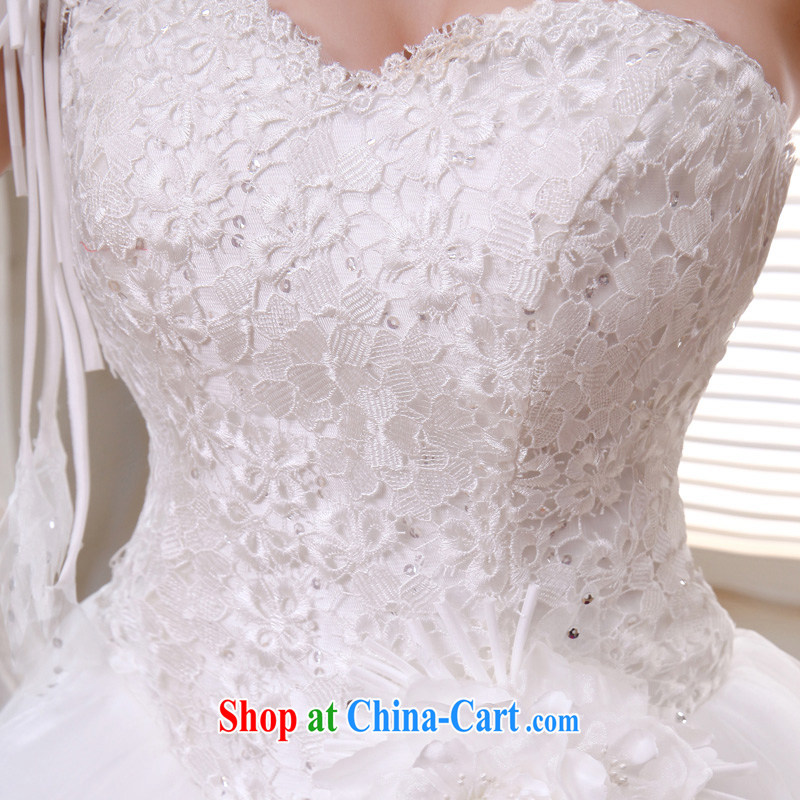 A good service is 2015 new bride Korean wedding dress with single shoulder flower cultivation and stylish wedding dress white XXL, serving a good solid, shopping on the Internet