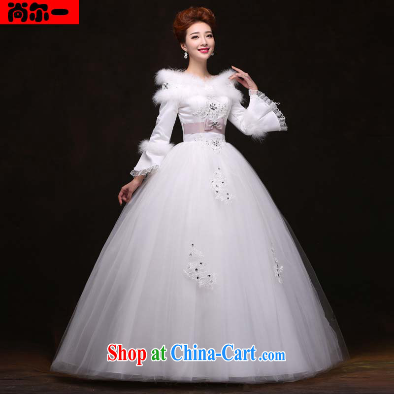 Still, 12,014 winter thick, female wedding dresses white lace the Field shoulder long-sleeved the cotton YY 091,041 white XXL