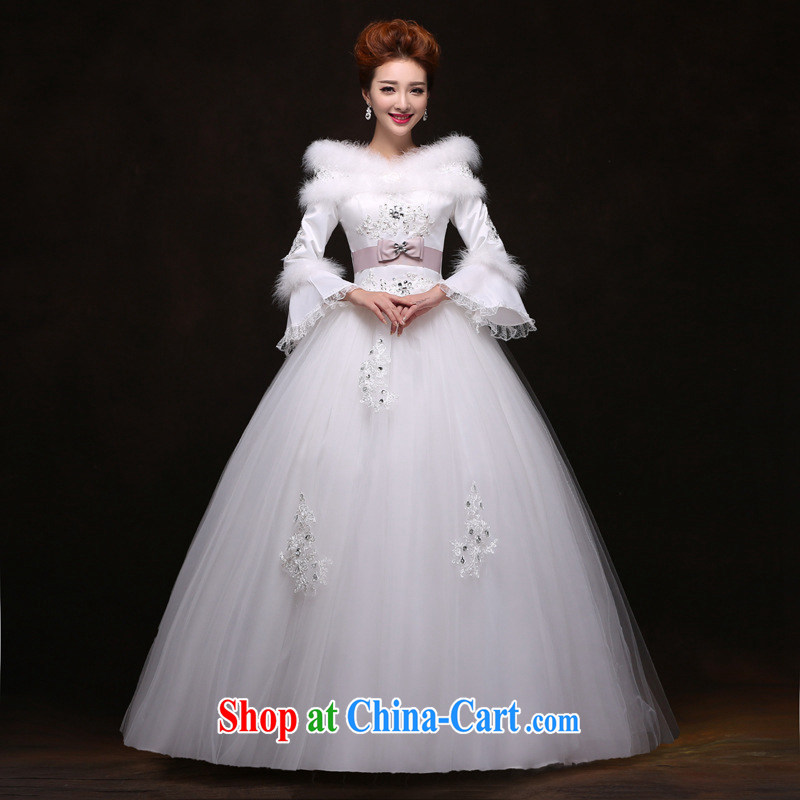 Still, 12,014 winter thick, female wedding dresses white lace the Field shoulder long-sleeved the cotton YY 091,041 white XXL, it's a, and shopping on the Internet