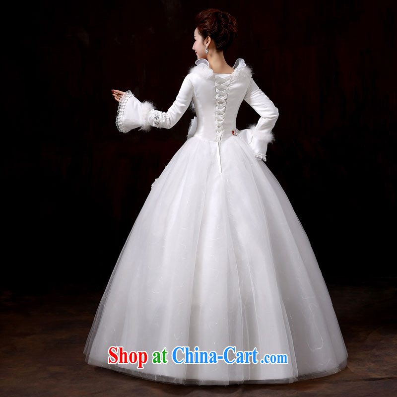 Flower Angel Cayman wedding dresses 2014 new winter clothes thick winter and cotton long-sleeved tie-waist high Korean pregnant women larger wedding XXL, flower Angel (DUOQIMAN), and shopping on the Internet