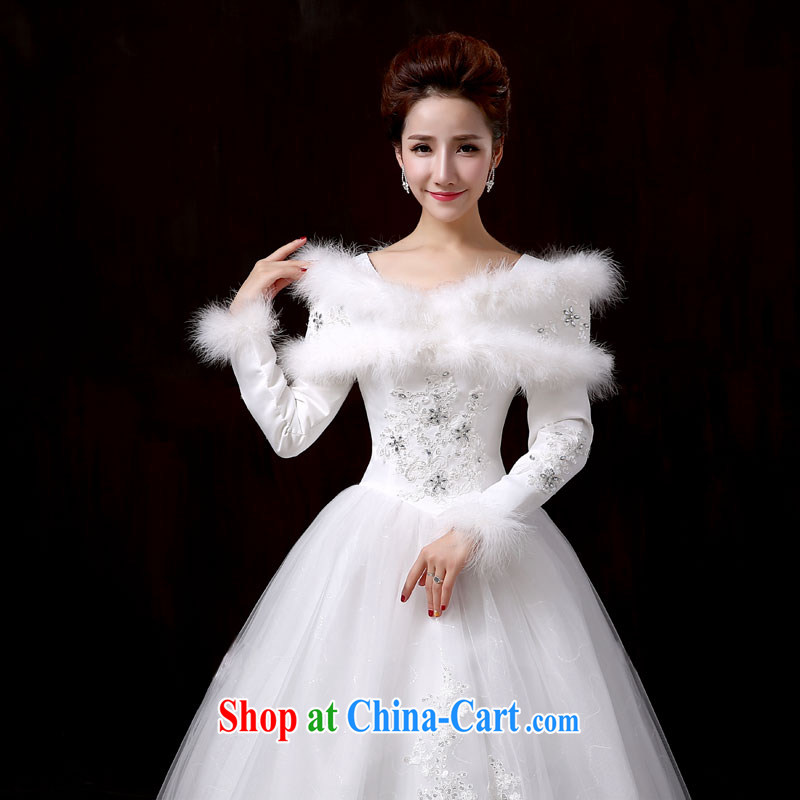 Baby bridal wedding dresses 2014 new winter thick with wedding bridal marriage long-sleeved the cotton field shoulder wedding XXL, my dear Bride (BABY BPIDEB), shopping on the Internet