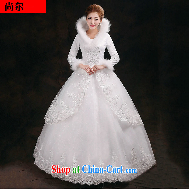 Still, 12,014 in winter, thick with Korean version shaggy skirts and long-sleeved cotton, for wedding and winter 2910 YY white XL, yet, and that, on-line shopping