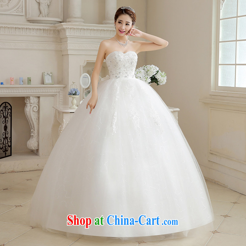 There is embroidery bridal spring and summer new 2015 modern Korean parquet drill wiped chest high waist larger graphics thin with pregnant women bridal wedding white XXXL, embroidered bridal, shopping on the Internet