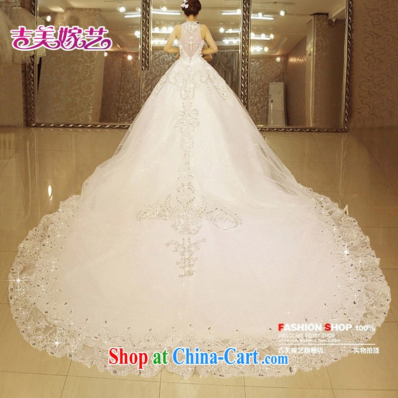 Jimmy married arts wedding dresses 2015 new Korean version is also crystal diamond shaggy dress tail 7683 bridal wedding 2M tail XXXL, Jimmy married arts, shopping on the Internet