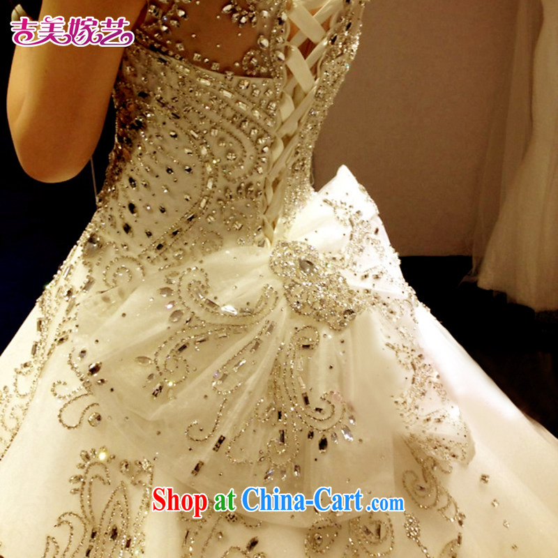 Jimmy married arts 2015 new wedding dresses shoulders Korean version the tail water drilling shaggy skirts HT 7697 wedding, crystal diamond, resin drill with XXXL, Jimmy married arts, shopping on the Internet