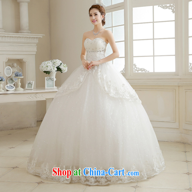 There is embroidery bridal fall and winter new 2015 modern Korean wood drill erase chest high waist larger graphics thin with pregnant women bridal wedding dresses white tailored is not final, is by no means a bride, and shopping on the Internet