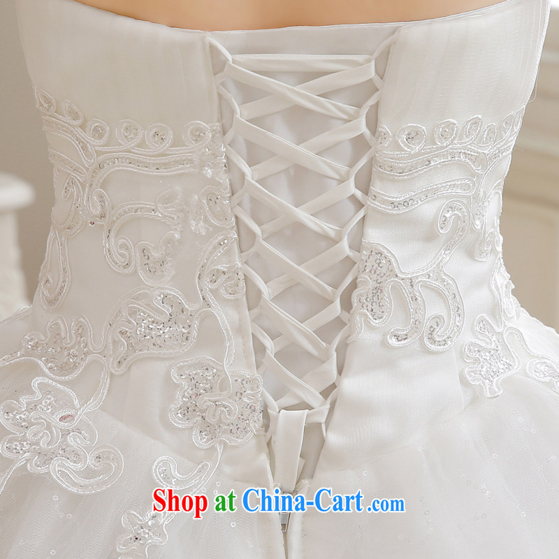 There is embroidery bridal fall and winter new 2015 modern Korean wood drill erase chest high waist larger graphics thin with pregnant women bridal wedding dresses white tailored is not final, is by no means a bride, and shopping on the Internet