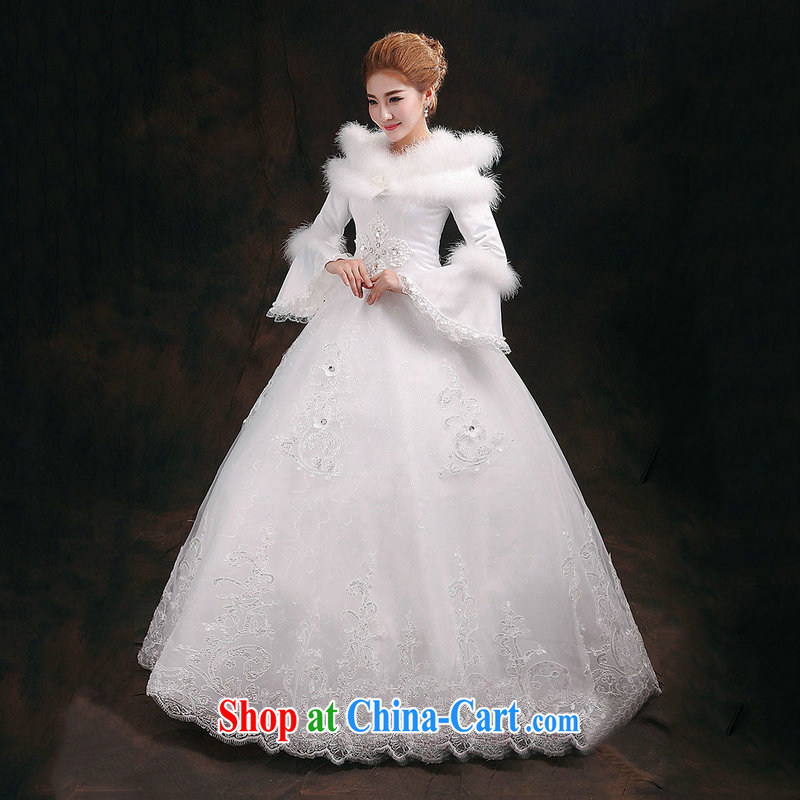 There is a bride's winter wedding long-sleeved thick winter, wedding sweet graphics thin wedding YY 2912 white XL, it's a, and shopping on the Internet