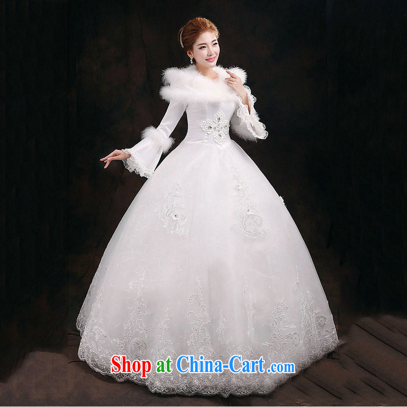 There is a bride's winter wedding long-sleeved thick winter, wedding sweet graphics thin wedding YY 2912 white XL, it's a, and shopping on the Internet