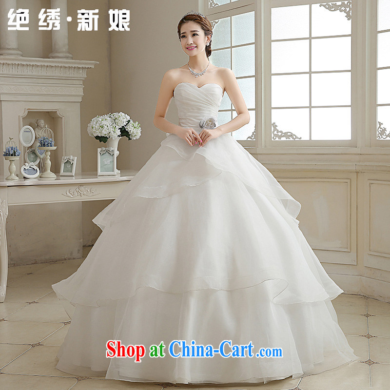 There is embroidery bridal 2015 new Korean fashion wiped his chest in the Code graphics thin tie-down parquet drill marriages wedding dresses white tailored is not returned.