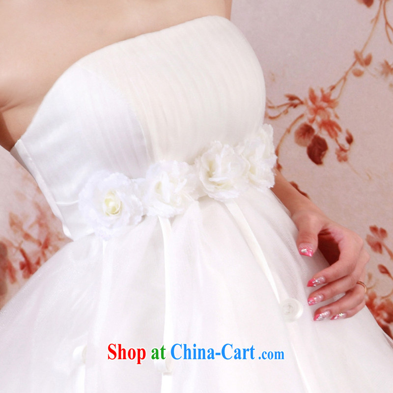 The pregnant women wedding dresses 2015 new Korean sweet Mary Magdalene Princess chest high waist graphics thin wedding 733 XL, the bride, shopping on the Internet