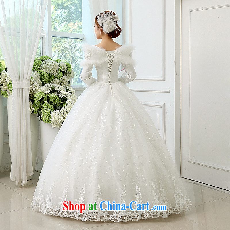Korean-style Korean version Princess long-sleeved warm tied with wedding dresses 2014 winter winter, winter sweet tie-wedding Customer to size the do not return, love so Pang, shopping on the Internet