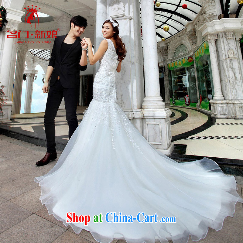 The wedding dresses sweet elegant Princess tail wedding new 2015 crowsfoot double-shoulder wedding A M 990