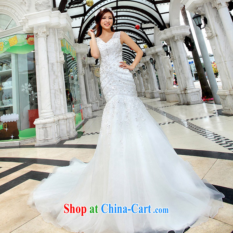 The wedding dresses sweet elegant Princess tail wedding new 2015 crowsfoot double-shoulder wedding A M 990, a bride, and shopping on the Internet