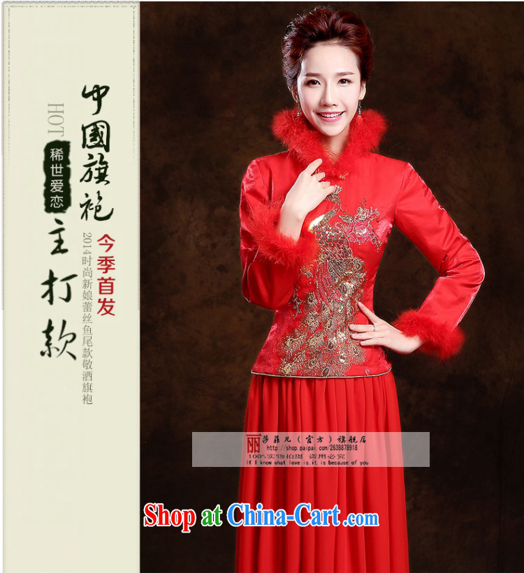 Autumn and Winter bridal thick hair for long dresses new 2014 red retro wedding dress toast serving long-sleeved quality assurance and cotton thick pictures, price, brand platters! Elections are good character, the national distribution, so why buy now enjoy more preferential! Health