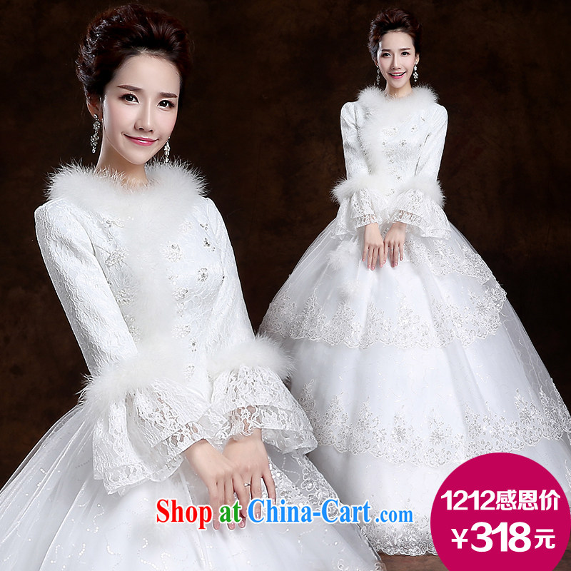 Winter 2014 new paragraph to align with long-sleeved wedding dresses thicken the cotton field shoulder wedding, custom upscale lace wedding thicken, love so Pang, shopping on the Internet