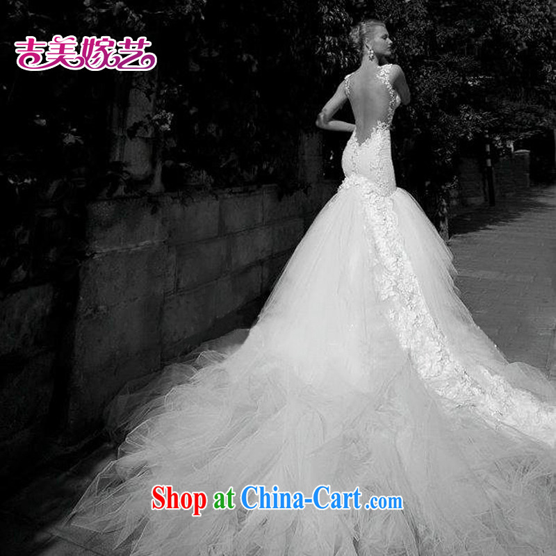 wedding dresses Jimmy married arts 2015 new lace high-end Korean tail 7312 bridal wedding B XXXL version