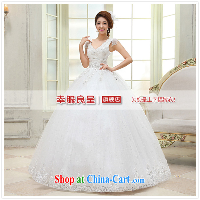A good service is 2015 new Korean fashion bridal wedding dress V collar with tie Princess wedding dress white XXL pictures, price, brand platters! Elections are good character, the national distribution, so why buy now enjoy more preferential! Health