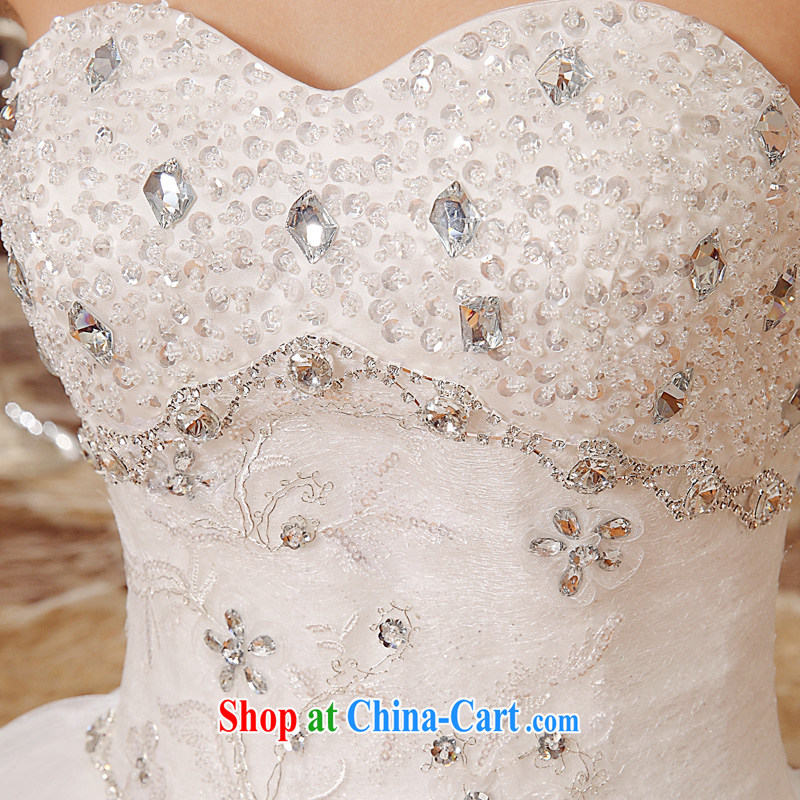 A good service is 2015 new bride Korean stylish wedding dress wiped his chest parquet drilling cultivation with straps wedding white 4XL, good service, and, shopping on the Internet