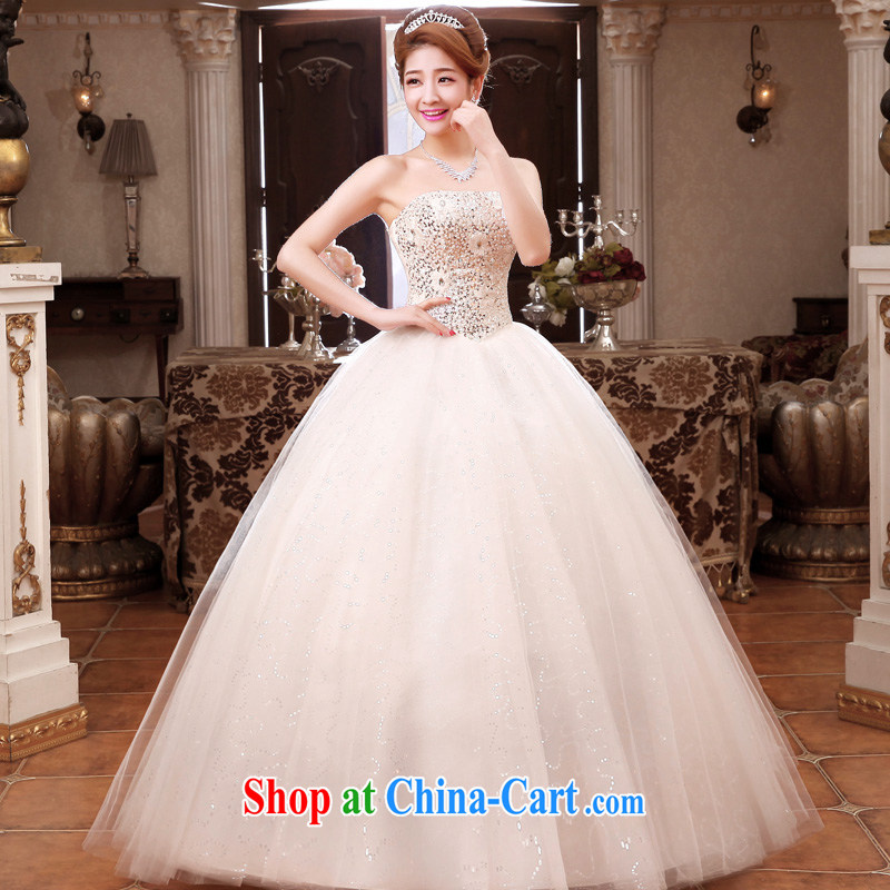 A good service is 2015 new bride wedding dress Korean Princess wiped his chest and stylish tie wedding dress white XXL, good service, and, shopping on the Internet