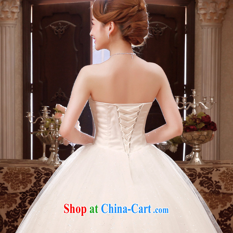 A good service is 2015 new bride wedding dress Korean Princess wiped his chest and stylish tie wedding dress white XXL, good service, and, shopping on the Internet