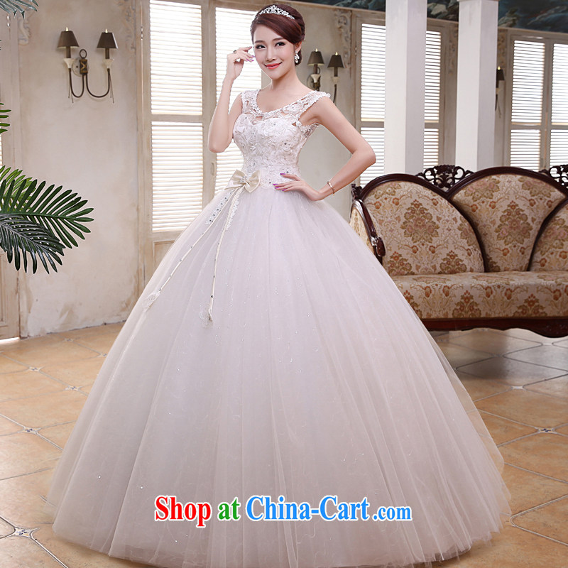 A good service is 2015 new shoulders Korean bridal wedding dress a Field shoulder courage empty lace stylish wedding dress white XXL, good service, and, shopping on the Internet