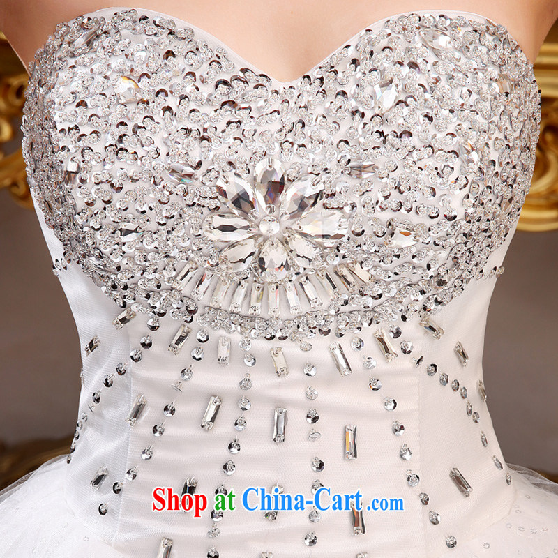 A good service is 2015 new bride Korean modern luxury erase chest Princess wedding dress tie wedding dress white XXL, good service, and, shopping on the Internet