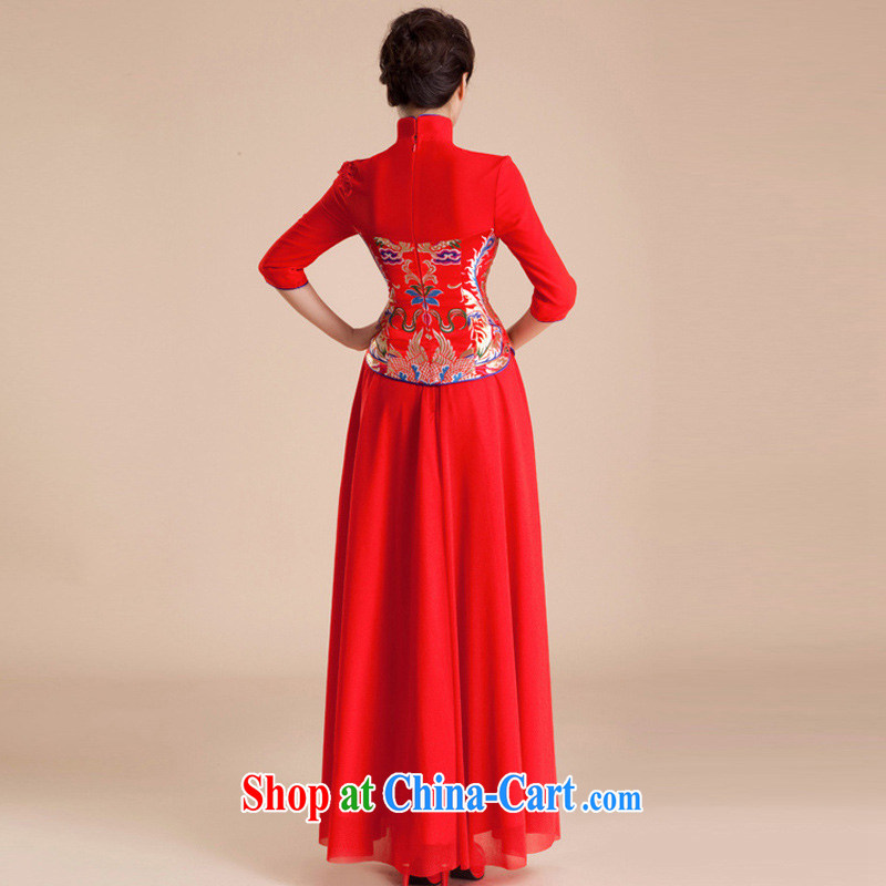 Light (at the end) QM dresses wedding dresses marriage retro improved toast in serving long-sleeved bridal long CTX QP 84 red XXL, shallow end, shopping on the Internet