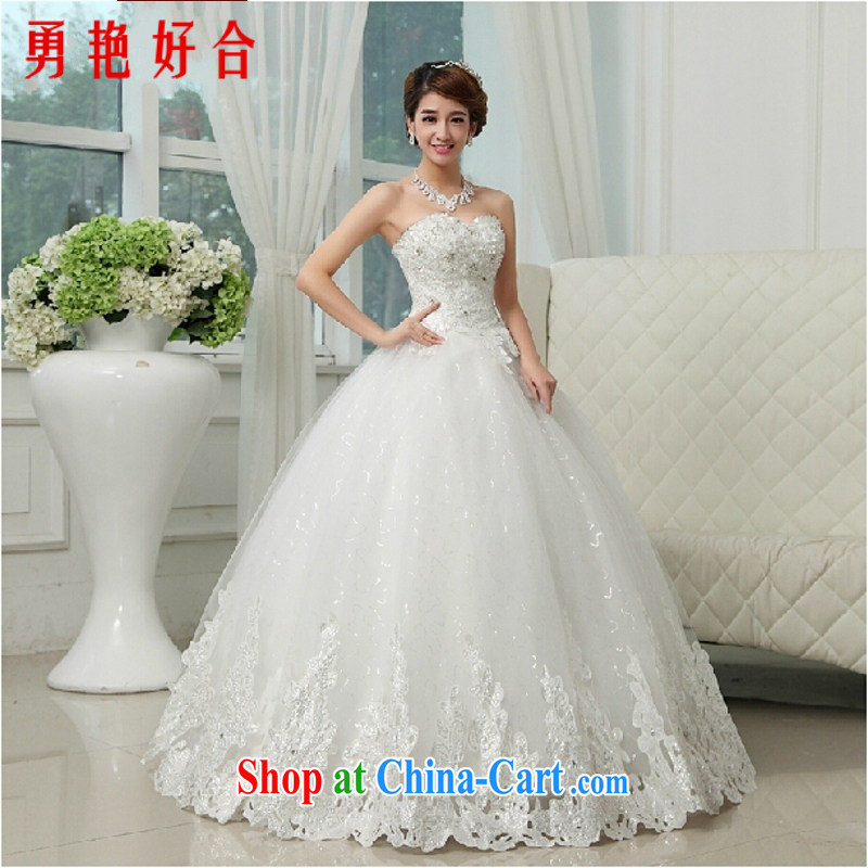Yong-yan and bride's wedding dresses new 2015 winter married Mary Magdalene chest fashion with the Code thick mm video thin hunsha drill white. size is not returned.