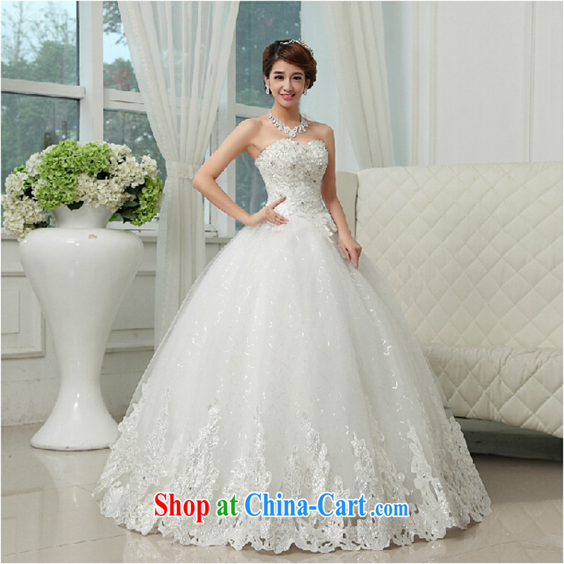 Yong-yan and bride's wedding dresses new 2015 winter married Mary Magdalene and stylish chest aligned to the Code mm thick graphics thin hunsha drill white. size is not final, and Yong-yan good offices, shopping on the Internet