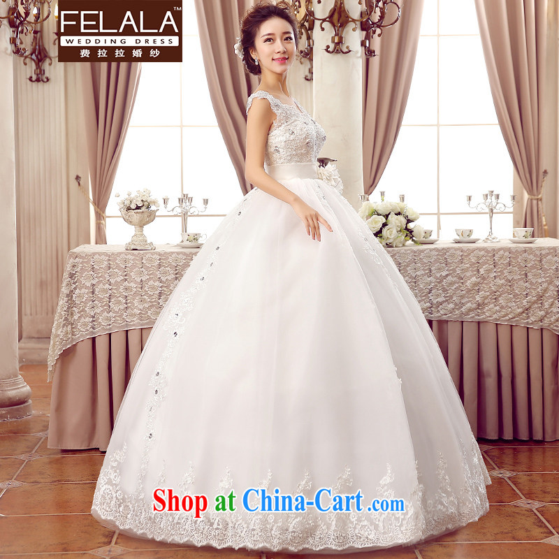 2015 new wedding Korean-style, high-waist and elegant lace water drilling double-shoulder wedding XL (2 feet 2), Ferrara wedding (FELALA), online shopping