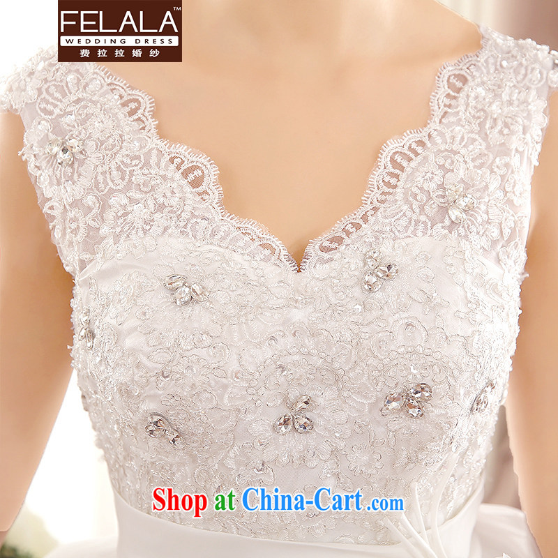 2015 new wedding Korean-style, high-waist and elegant lace water drilling double-shoulder wedding XL (2 feet 2), Ferrara wedding (FELALA), online shopping