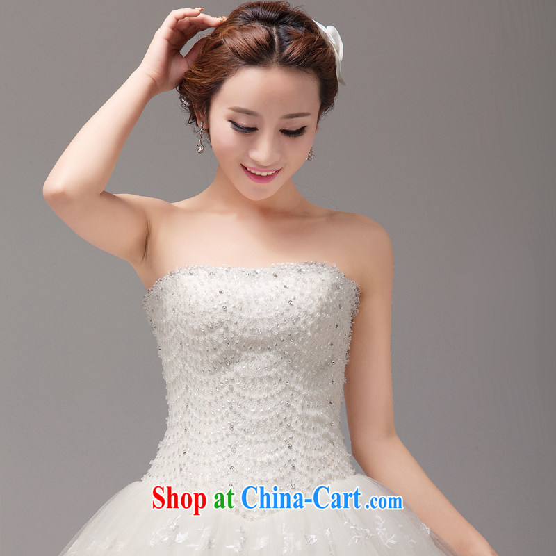 MSLover Korean version with straps bridal wedding Princess the waist graphics thin wedding manually staple Pearl sweet Mary Magdalene chest lace wedding HS 131,005 m White tailored, name, Elizabeth (MSLOVER), and, on-line shopping