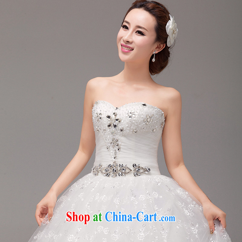 MSLover Korean Beauty graphics thin Princess bride's home a wedding lace bare chest wood drill with a strap bridal wedding HS 131,006 m White tailored, name, Elizabeth (MSLOVER), online shopping