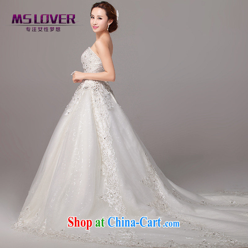The MSLover tail wedding bride's bare chest wedding wood drill lace Princess style wedding home wedding HS 131,010 with a tailored, name, Mona Lisa (MSLOVER), shopping on the Internet