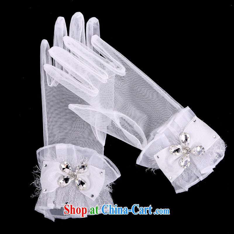 Hi Ka-hi 2014 new bridal gloves white lace short parquet drill butterfly wedding dresses gloves NS 02 ivory, code, Hi Ka-hi, shopping on the Internet