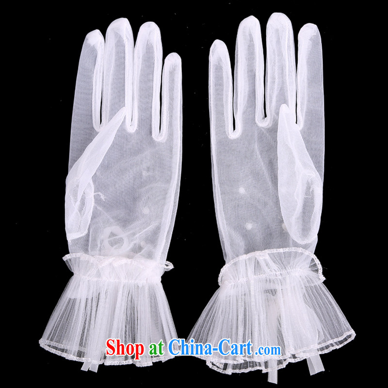 Hi Ka-hi 2014 new bridal gloves white lace short hem 100 Pearl wedding gloves NS 07 ivory, code, Hi Ka-hi, shopping on the Internet